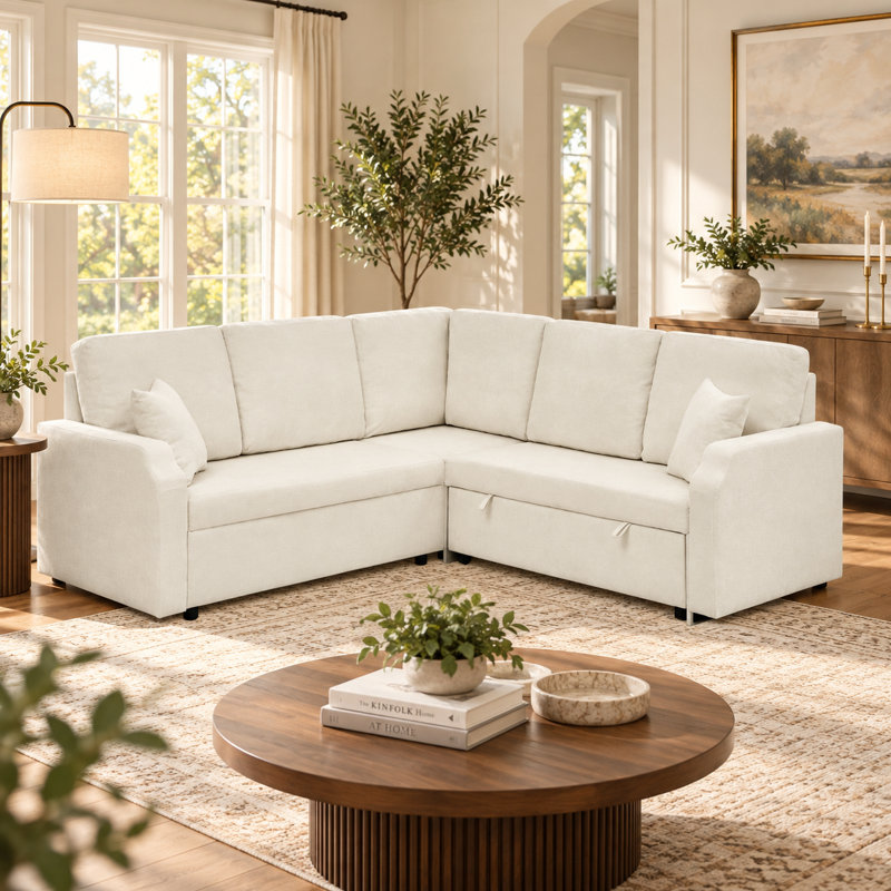 Lavery Upholstered 81.2 " Chenille Sectional, Dark Grey