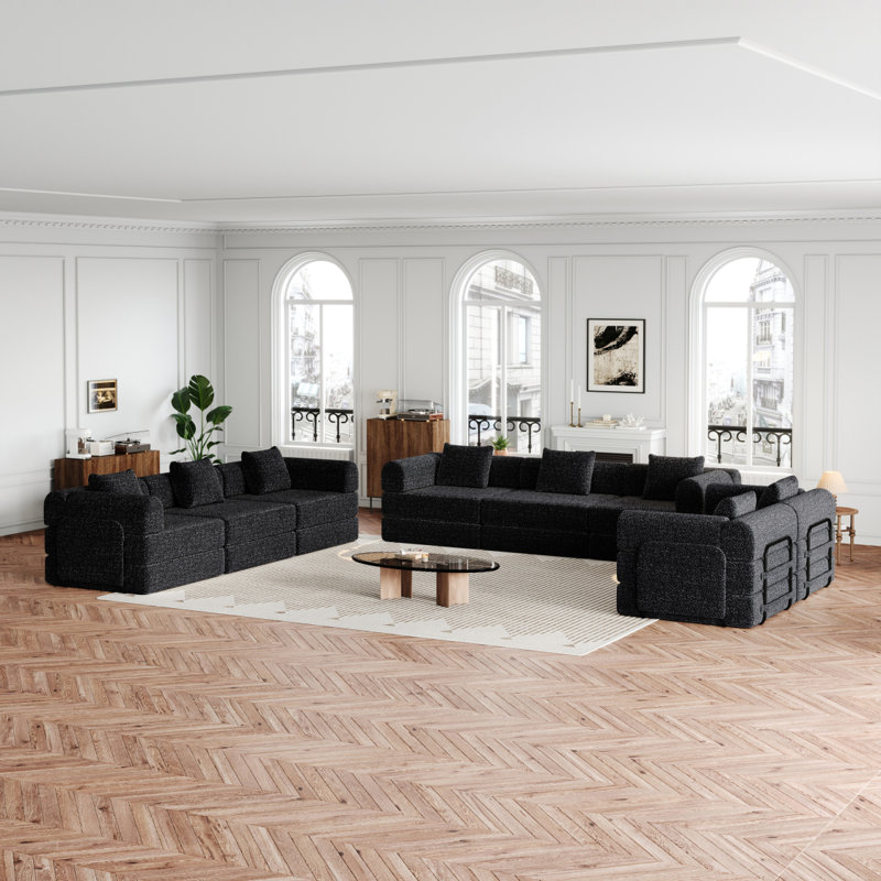 Canapé-lit convertible 8 places, canapé en chenille, équipé de poches de rangement latérales, canapé-lit pliant, adapté pour les salons, les chambres et les bureaux.