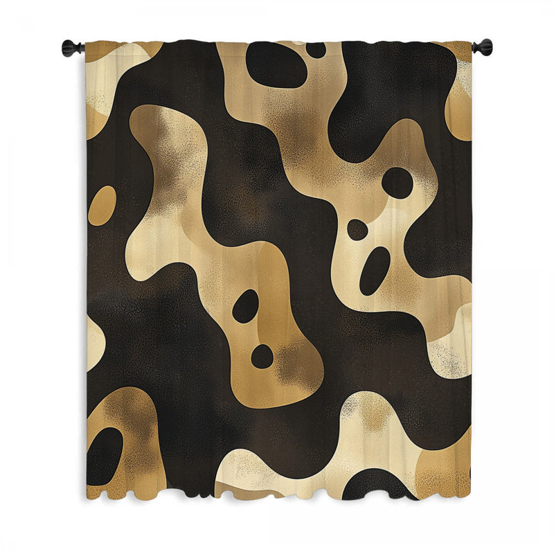 Rideaux à motif camouflage, voilages abstraits et voilages - 1 panneau, L 50 po x L 96 po