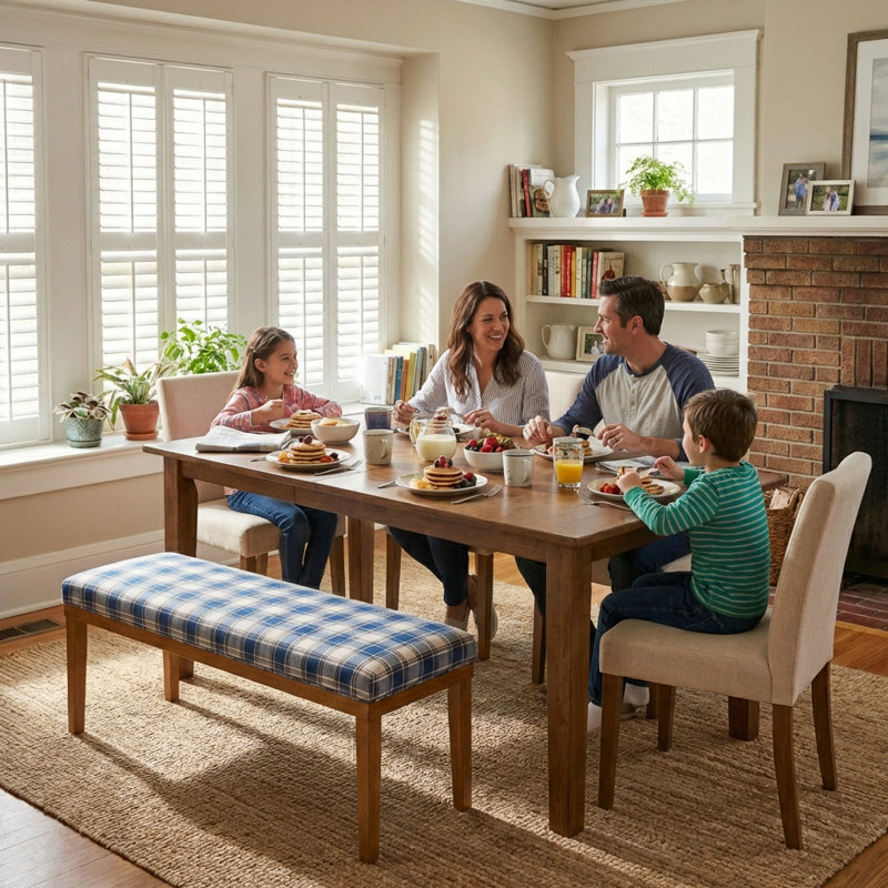 Person Dining Chairs Set With Upholstered Chairs And Bench For 2-4 Person