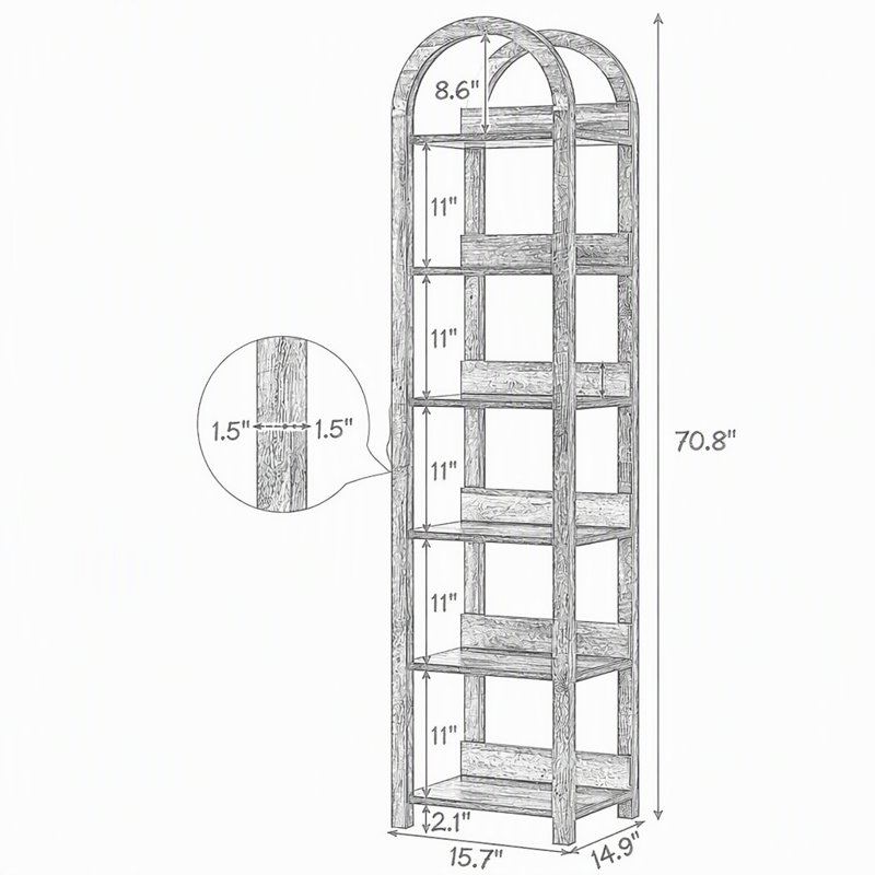 Étagère de rangement 71 po