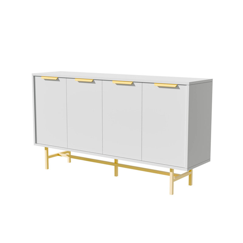 Covedale 144cm Console Table, White/Gold