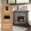 Modern Ember Raeford 40" Faux Stone Brick Surround With Wood Mantel, Includes 18" Electric Fireplace