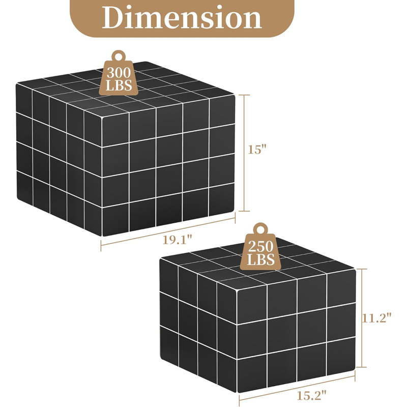 Ensemble de 2 tables basses gigognes, Noir