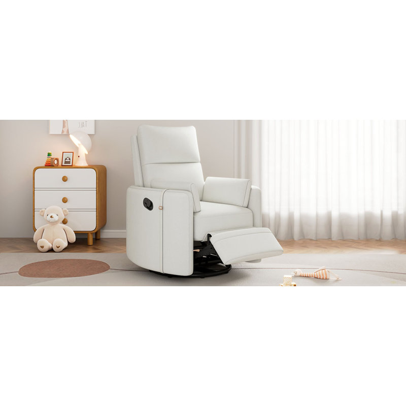 Chaise de chambre de bébé inclinable et pivotante avec deux coussins amovibles pour le salon, Beige