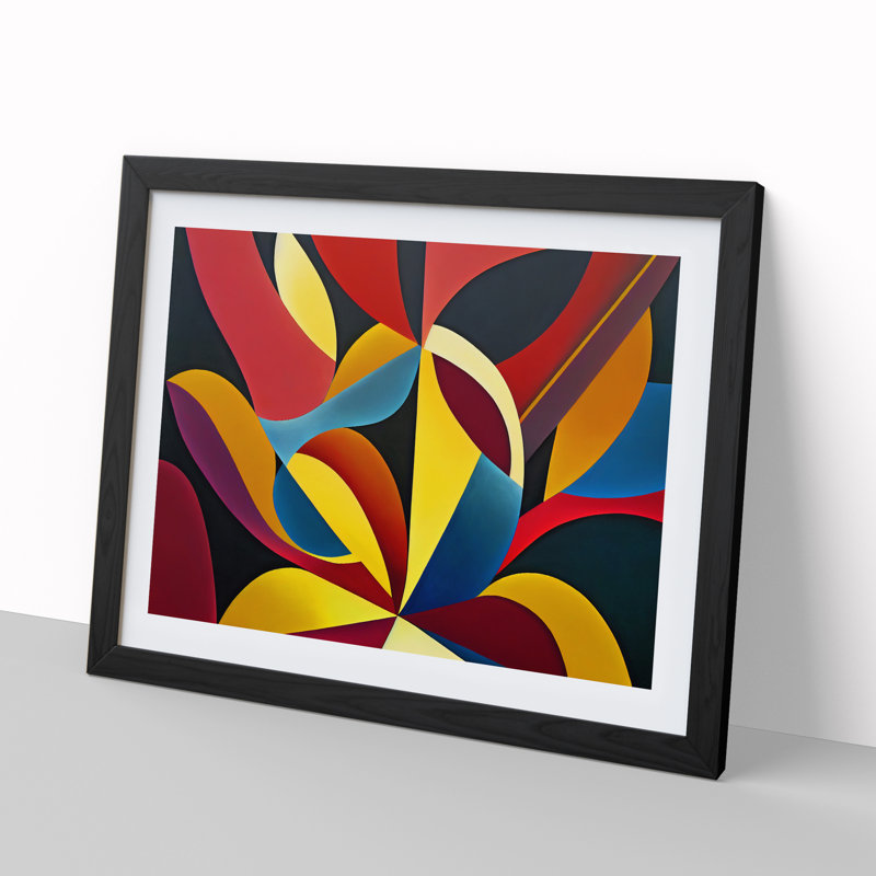 Breathtaking Modern Abstract 1 Piece Single Picture Frame Wall Art, 46cm H x 64cm W x 2cm D, Black Framed