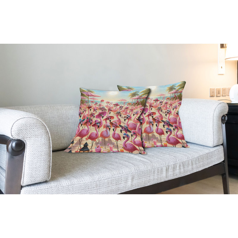 Housse de coussin en tissu pour l'intérieur et l'extérieur, H 16 po x l 16 po, Carré