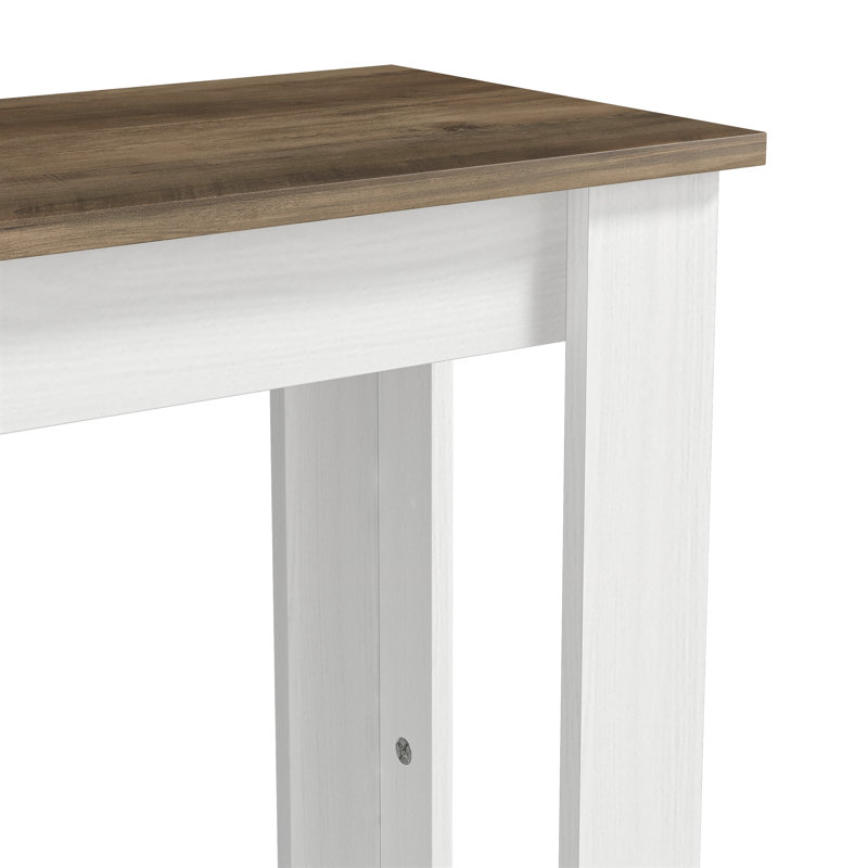 Console Justine Basilico, Blanc perle / chêne noueux