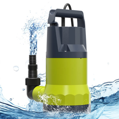 Submersible Sump Pump 1.6HP 5300GPH, Portable Electric Utility Pump for Clean and Dirty Water, with Multiple Hose Adapters for Flexible Connections, for Pool Draining Flooded Basements Garden Ponds Hot Tubs and Outdoor Cleanup