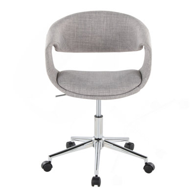 Task Chair In Metal And Grey Fabric
