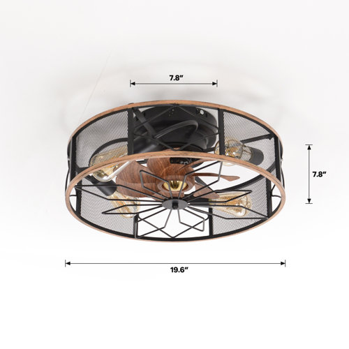 17 Stories Siete 19.6'' - Caged Ceiling Fan with Remote Control ...
