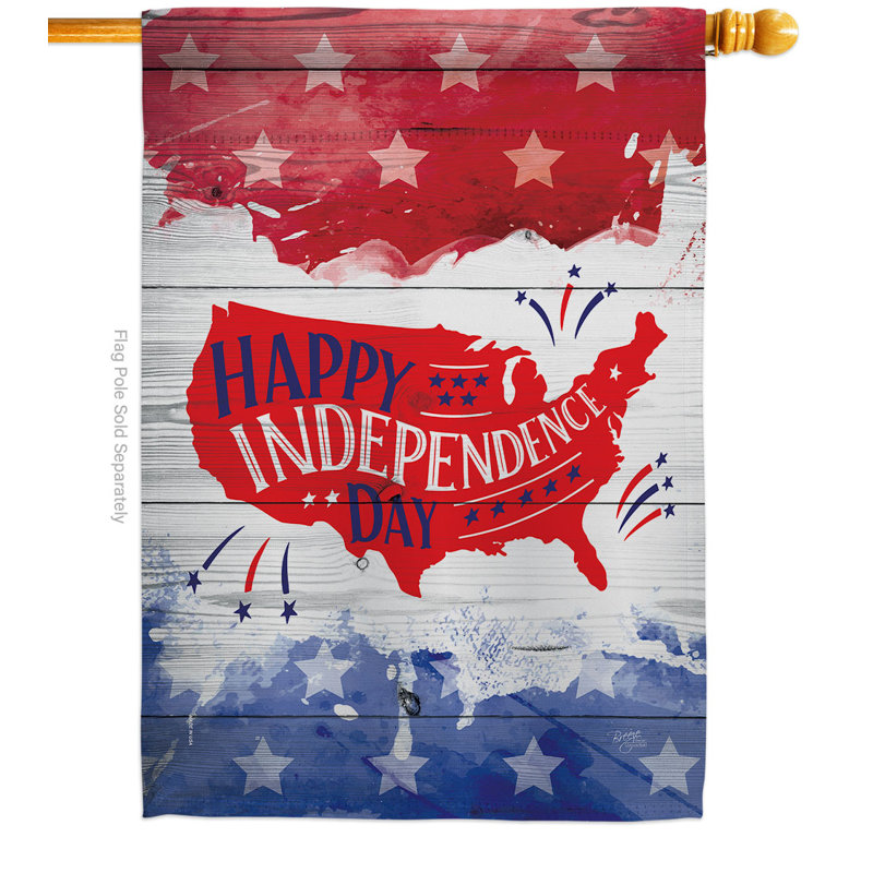 Double Sided Polyester Independence Day Garden Flag, 40" H x 28" W
