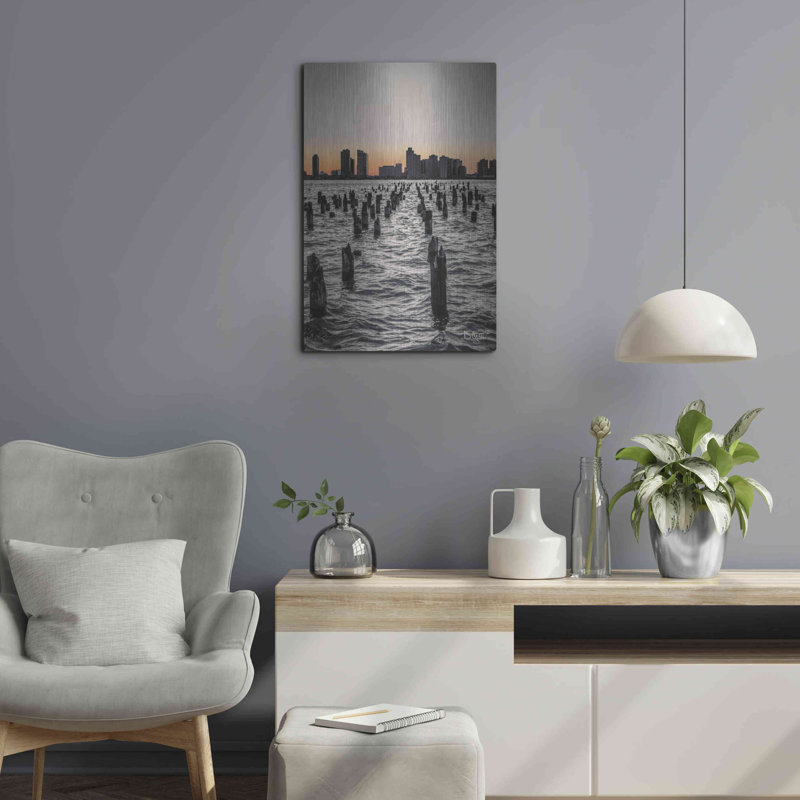 «Manhattan Sunrise I» par Donnie Quillen, art mural en métal, H 24 po x l 16 po