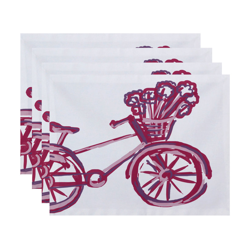 Ensemble de napperons géométriques 4 pièces emerado, Joues roses