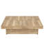 Table basse carrée en placage 39,4 po avec plateau coulissant et rangement - Finition grain de bois naturel