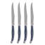 French Home Laguiole Connoisseur 4-Piece Steak Knife Set With Navy Handles-40177192