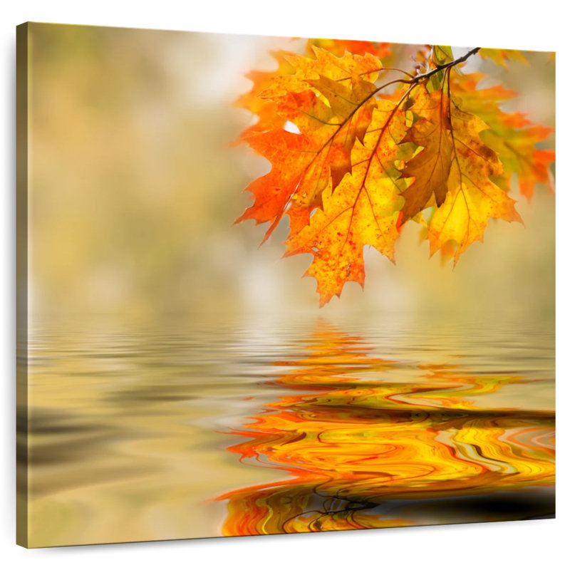 Harnek Autumn Leaf Reflection, 20" H x 20" W