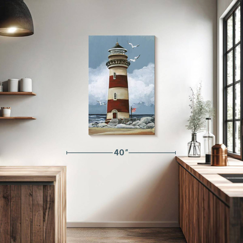 Aletra Simple Red Lighthouse, 36" H x 24" W