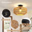 Alliette Rattan Semi Flush Mount