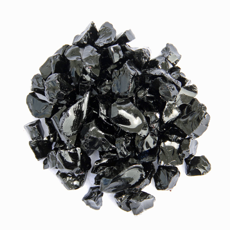 Medium Onyx Recycled Fire Pit Glass, 10 Pounds