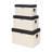 Ellaran Set of 3 Black Shagreen and Cream Wicker Pattern Trunks