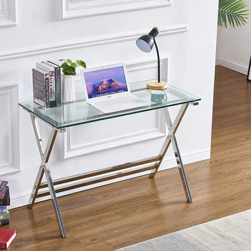 Tonbridge Glass Stainless Steel Writing Desk