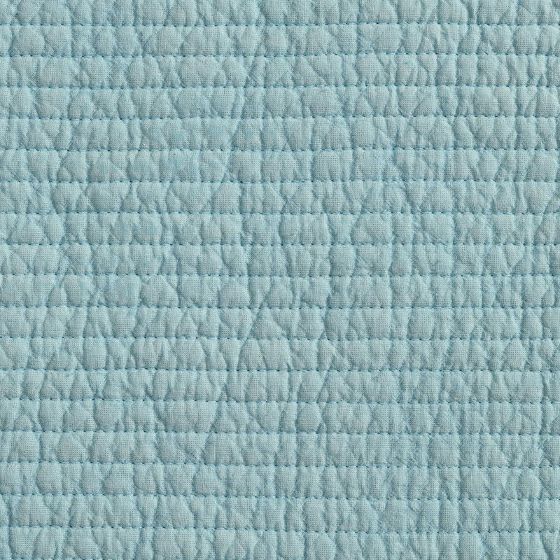 Nautica Seashore Stitch Cotton Reversible Green Quilt Set, Twin Quilt + 1 Standard Sham, Blue