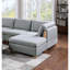 Canapé modulaire 8 pièces, gris, bois moderne et pour salon de style contemporain, tissu gris, dossier épuré
