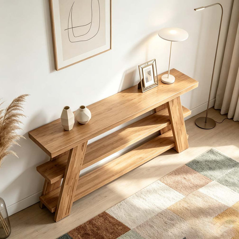 Slim Storage Side Table,3-Tier Console Table