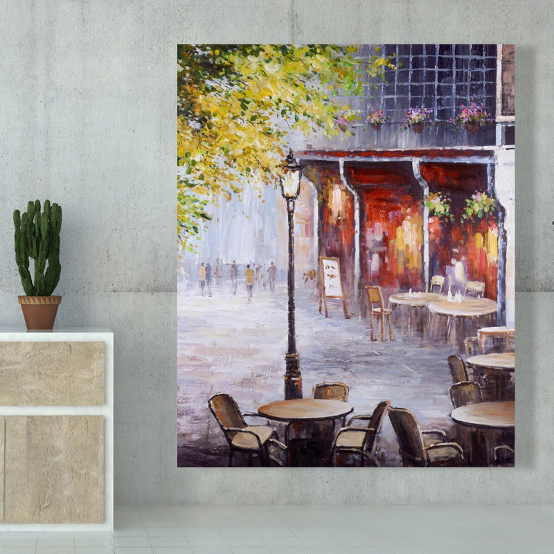 Outdoor restaurant by a nice day - Office Object Canvas Decor