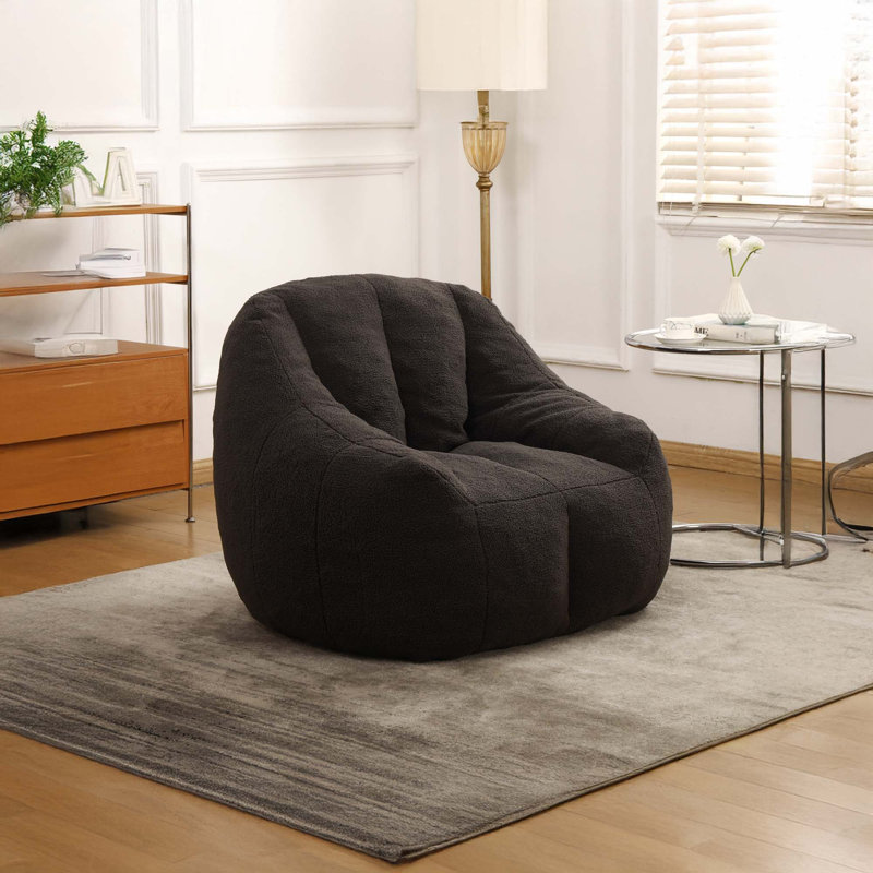 Fauteuil à billes Fluffy Fluffy, Ourson gris foncé