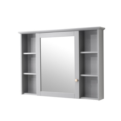 42'' W 30'' H Surface Framed Medicine Cabinet Mirror 5 Fixed