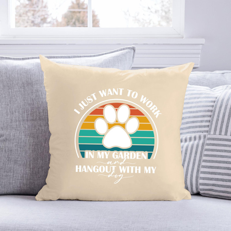 Citation amusante «Garden Lover» 835 - Coussin décoratif inclus, H 14 po x l 14 po