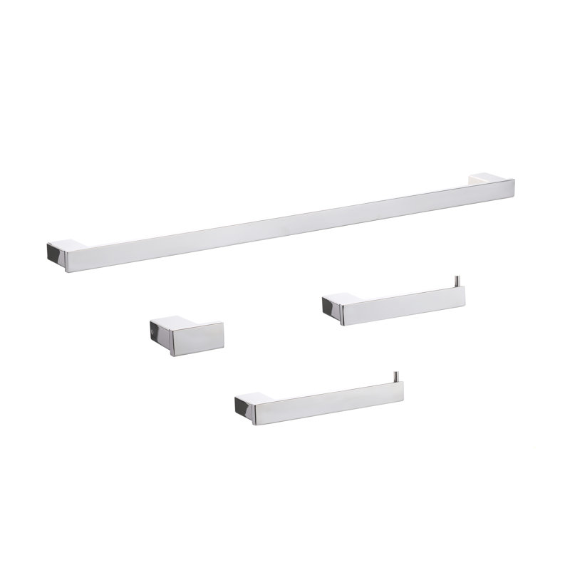 4 - Piece Bathroom Hardware Set, Chrome