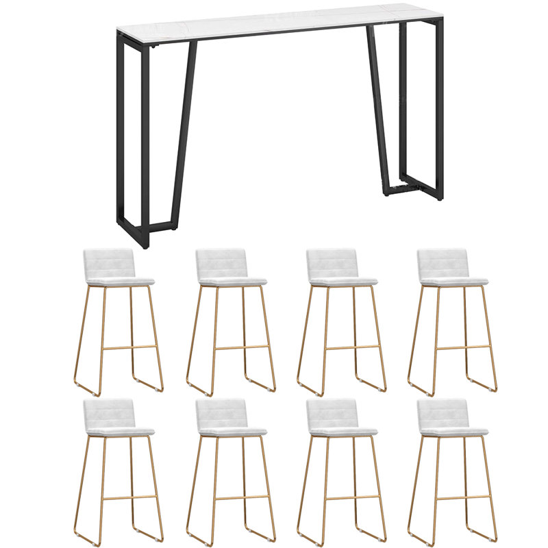 Tabourets et tables de luxe et luxueux, Blanc/Noir, Blanc
