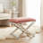 Holley X Bench Ottoman, 23", Blush Pink