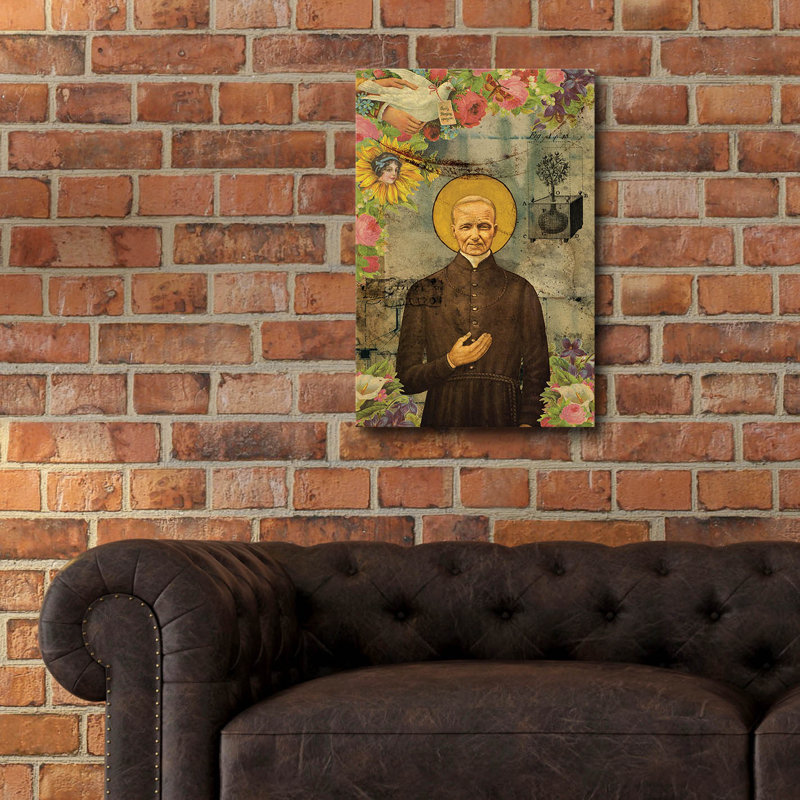 «The Saint Father» par Elo Marc, art mural en verre acrylique, H 24 po x l 16 po x P 0,2 po