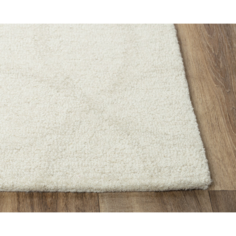 Tapis ivoire en laine Grida, Rectangle 7 pi 9 po x 9 pi 9 po