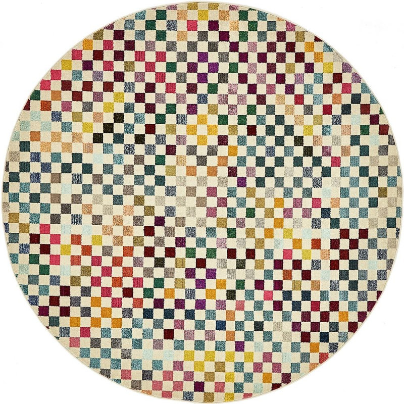 Quinlin Abstract Indoor Rug, Round 8'