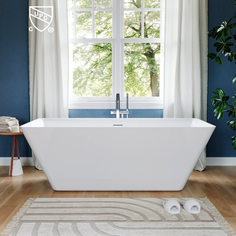 Baignoire de trempage autoportante en acrylique L 66 po x L 29,5 po
