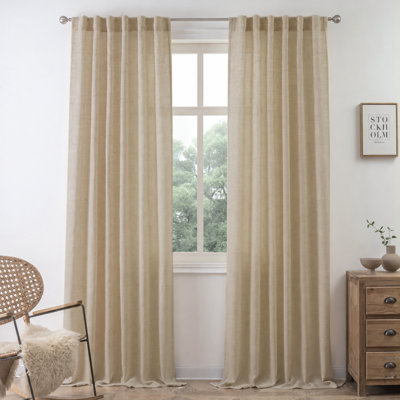 Janie Rod Pocket Semi-Sheer Curtain Panel Pair