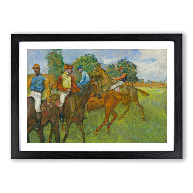 Before the Race by Edgar Degas - Picture Frame Painting, Black, 27cm H x 36cm W x 2cm D