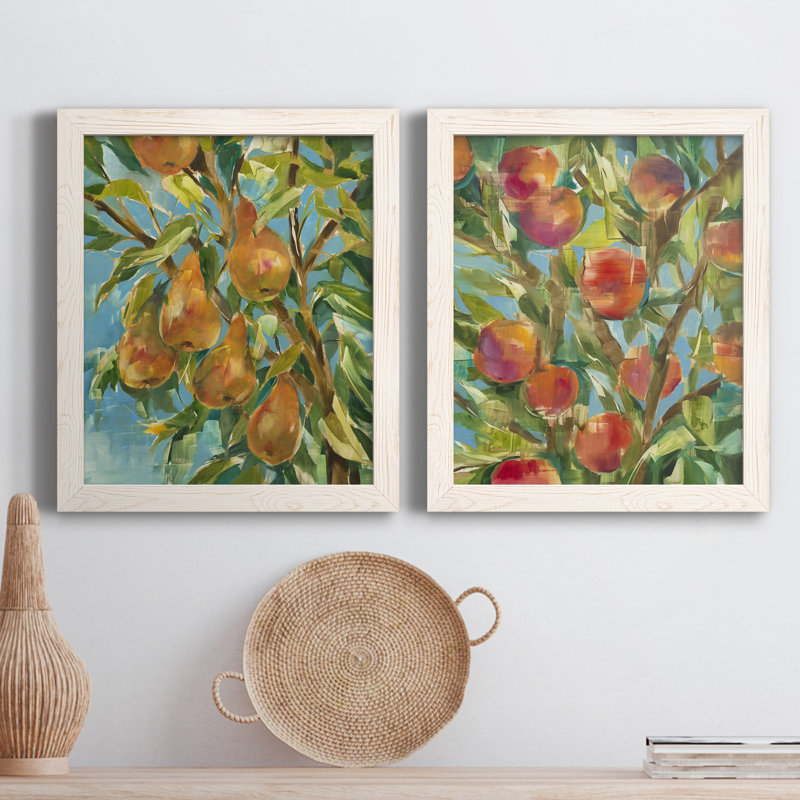 IN A PEAR Tree - Ensemble de 2 reproductions de cadres photo sur toile, H 20 po x l 17 po x P 1 po, Cadre blanc