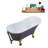55" Streamline Clawfoot Soaking Acrylic Bathtub With Drain, Clawfeet, and Bamboo Tray-76099827-76099837