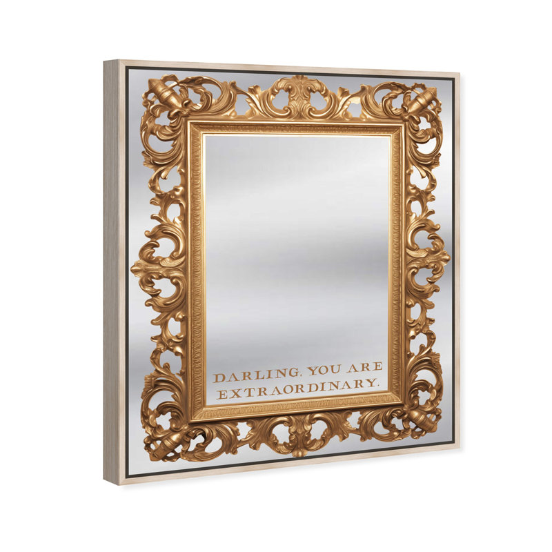 Extraordinary Typography and Quotes Framed Mirror by Oliver Gal, Cream