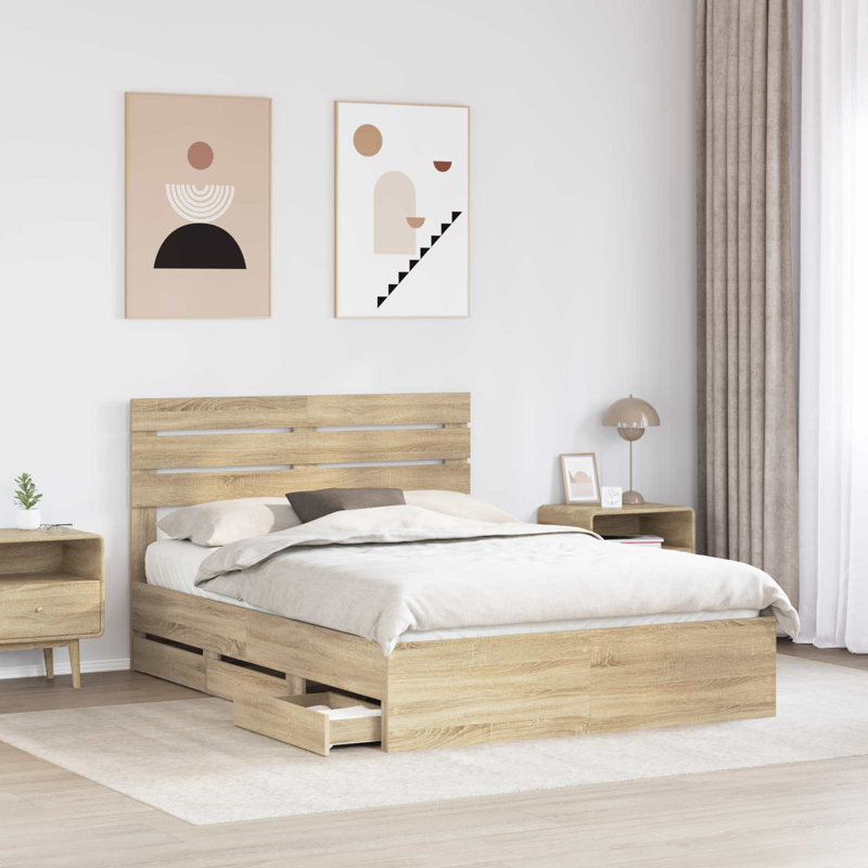 Bed, European Kingsize (160 x 200 cm), Sonoma Oak