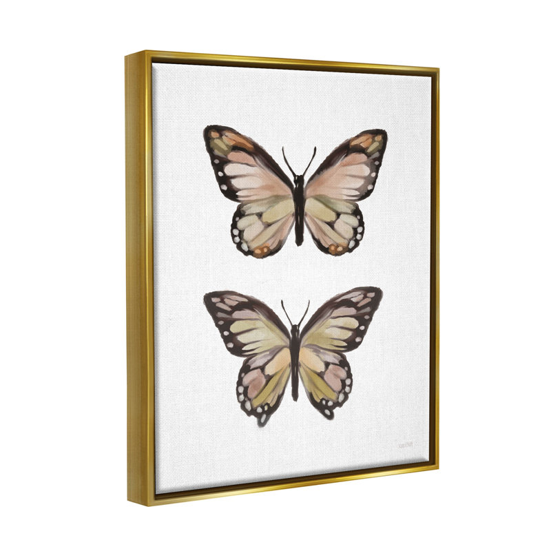 Ailes de papillon, insecte, art giclée par House Fenway, H 21 po x l 17 po x P 1,7 po, Cadre flottant métallique doré