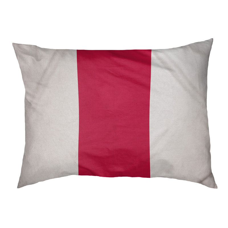 Coussin Houston, Grand (l 40 po x P 30 po x H 14 po), Blanc / rouge / blanc
