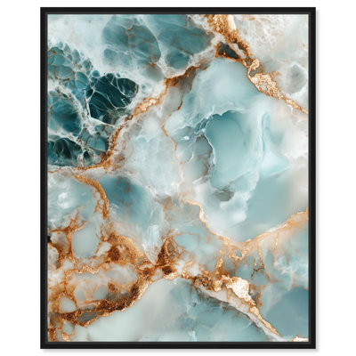 Teal Marble Majesty Canvas Teal Abstract Art by 