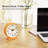 4.5" Analogue Alarm Clock,Small Retro Desk Clock Battery Operated,Slient Metal Table Clock With Light For Living Room Decor,Bedroom,Bedside,Shelf (Orange)